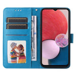 For Samsung Galaxy A13 4G Magnetic Wallet Case PU Leather Sunflower Imprinted Flip Folio Phone Cover with Strap