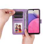 For Samsung Galaxy A33 5G Sunflower Imprinted Folio Flip Phone Case PU Leather Stand Magnetic Clasp Shockproof Cover with Strap