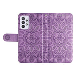 For Samsung Galaxy A33 5G Sunflower Imprinted Folio Flip Phone Case PU Leather Stand Magnetic Clasp Shockproof Cover with Strap
