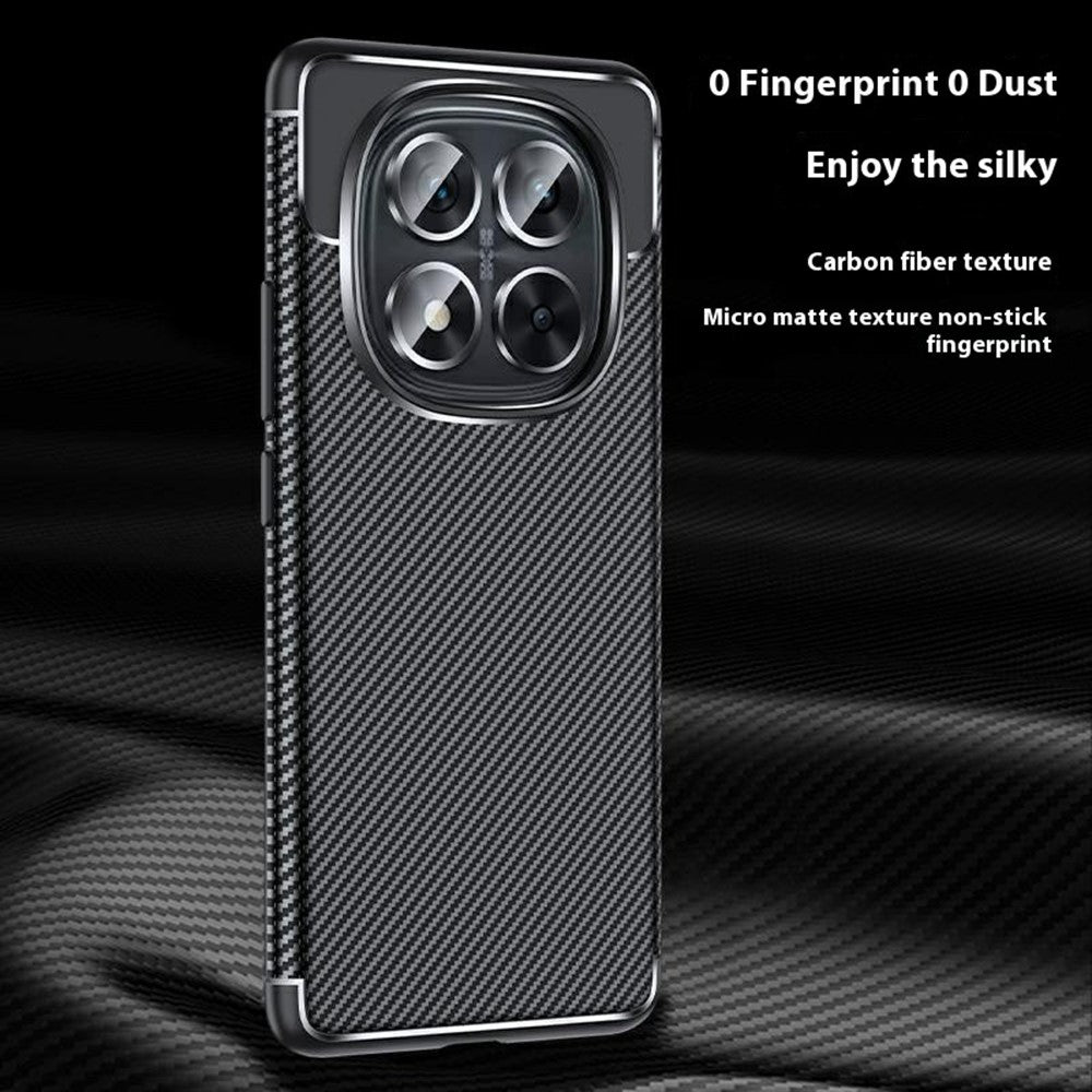 For Xiaomi Redmi Note 14 Pro 5G / Poco X7 5G Case Carbon Fiber Texture TPU Phone Cover Heat Dissipation
