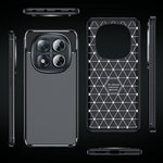 For Xiaomi Redmi Note 14 Pro 5G / Poco X7 5G Case Carbon Fiber Texture TPU Phone Cover Heat Dissipation