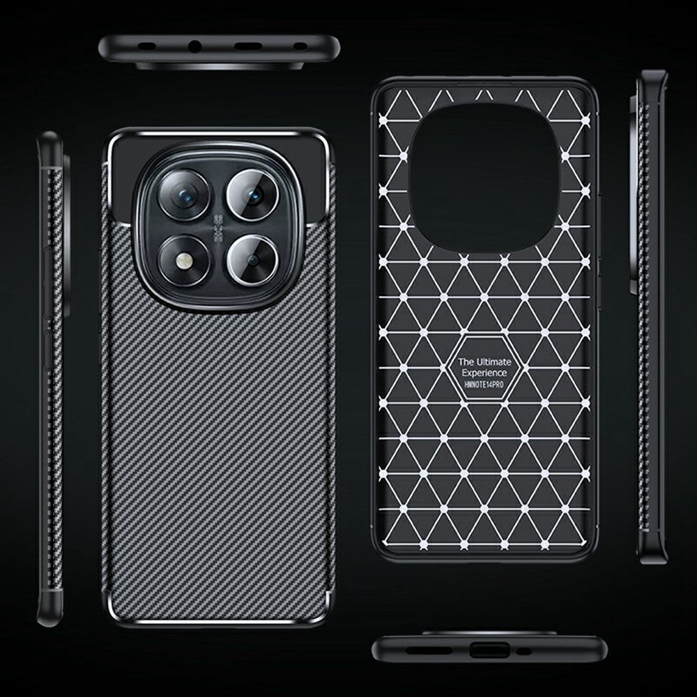 For Xiaomi Redmi Note 14 Pro 5G / Poco X7 5G Case Carbon Fiber Texture TPU Phone Cover Heat Dissipation