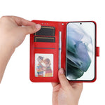 For Samsung Galaxy S22 Ultra 5G Sunflower Imprinted Wallet Phone Case PU Leather Wrist Strap Stand Feature Flip Cover