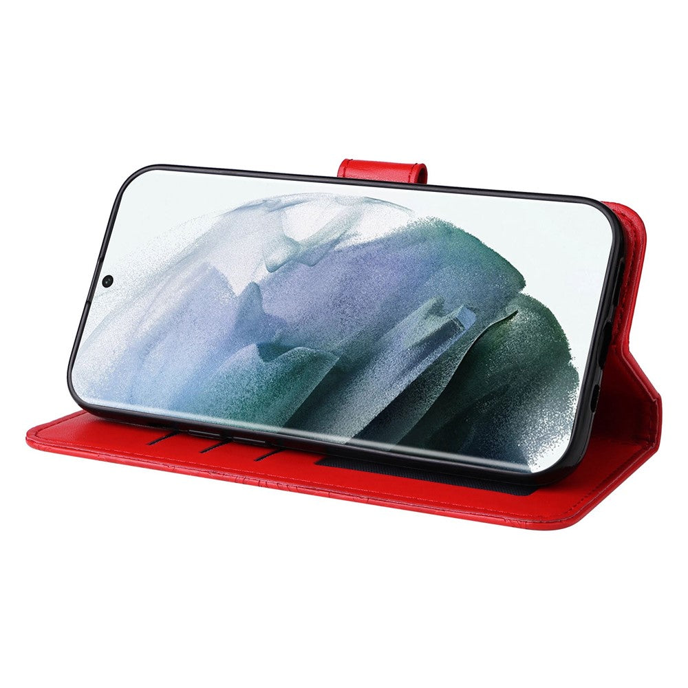 For Samsung Galaxy S22 Ultra 5G Sunflower Imprinted Wallet Phone Case PU Leather Wrist Strap Stand Feature Flip Cover