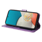For Samsung Galaxy A53 5G Sunflower Imprinted Magnetic Closure Phone Case PU Leather Stand Flip Wallet Cover with Wrist Strap