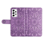 For Samsung Galaxy A53 5G Sunflower Imprinted Magnetic Closure Phone Case PU Leather Stand Flip Wallet Cover with Wrist Strap
