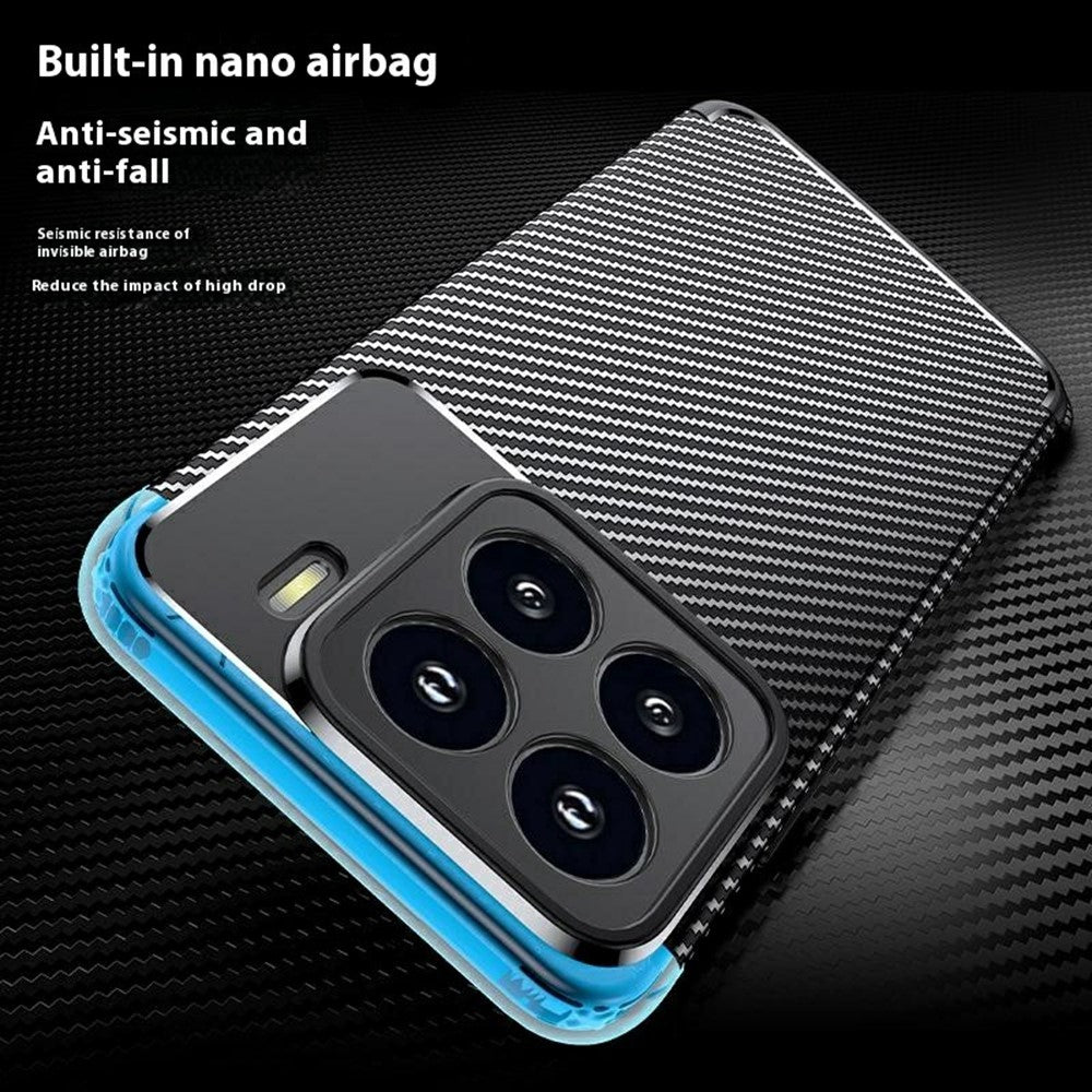 Xiaomi 15-skal med kolfiberstruktur, TPU-mobilskydd, värmeavledning