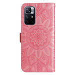 Xiaomi Redmi Note 11T 5G / Note 11S 5G / Note 11 5G (MediaTek) / Poco M4 Pro 5G Solrospräglat PU-läderfodral Stativplånbok mobilfodral