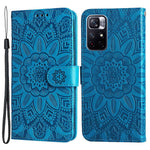 Xiaomi Redmi Note 11T 5G / Note 11S 5G / Note 11 5G (MediaTek) / Poco M4 Pro 5G Solrospräglat PU-läderfodral Stativplånbok mobilfodral