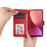 PU-læderpung med solskinsprægning, stander og fuld beskyttelse til Xiaomi 12 5G / 12X 5G / 12S 5G