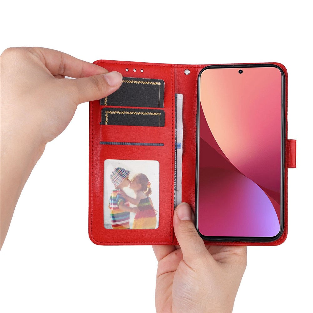 PU-læderpung med solskinsprægning, stander og fuld beskyttelse til Xiaomi 12 5G / 12X 5G / 12S 5G
