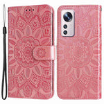 For Xiaomi 12 5G / 12X 5G / 12S 5G Sunflower Imprinted Stand Wallet Phone Case PU Leather Full Protection Cover