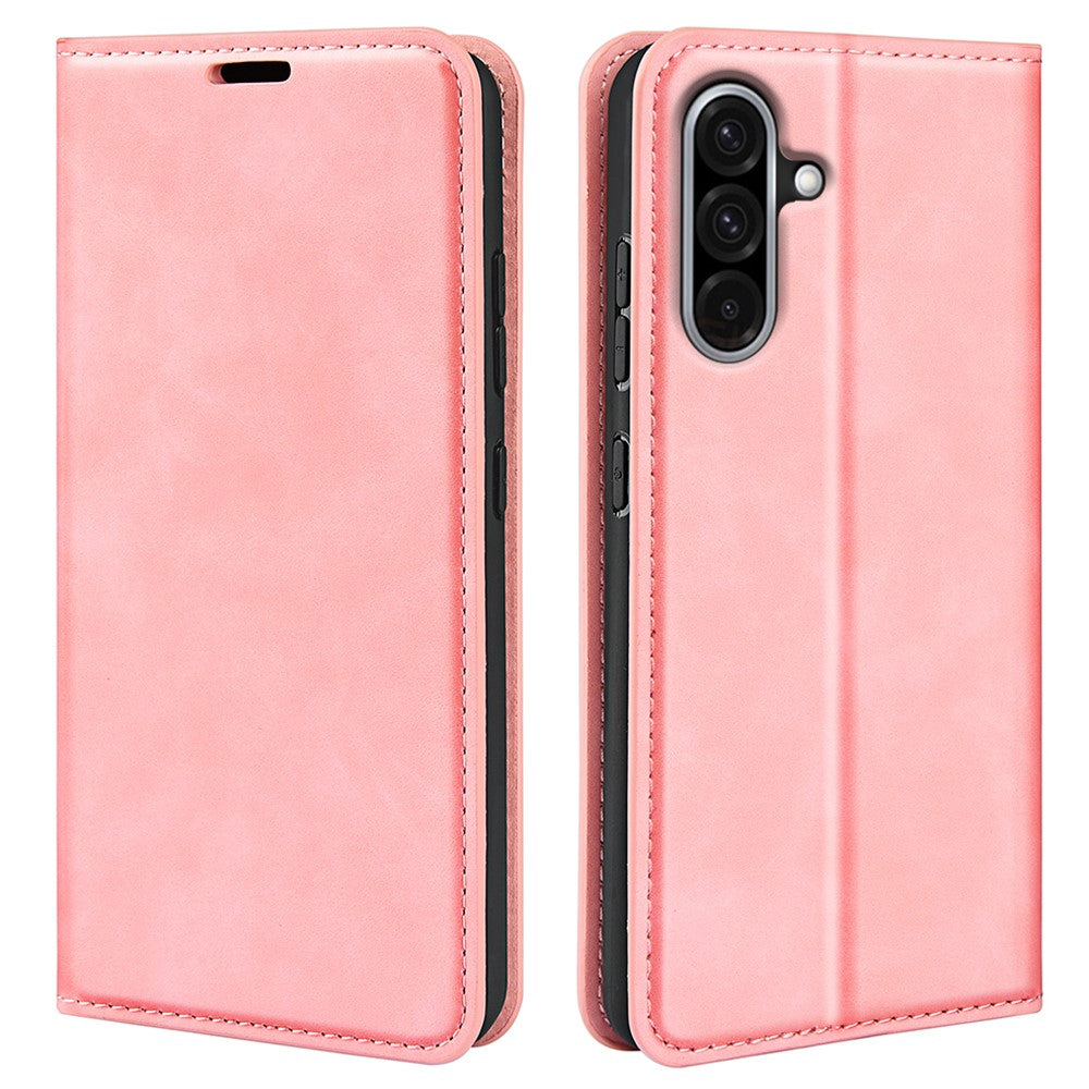 Samsung Galaxy A36 5G / A56 5G-skal i läder med plånbok och skin-touch-funktion.