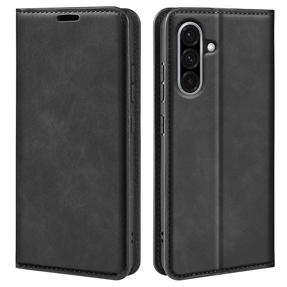 Samsung Galaxy A36 5G / A56 5G-skal i läder med plånbok och skin-touch-funktion.
