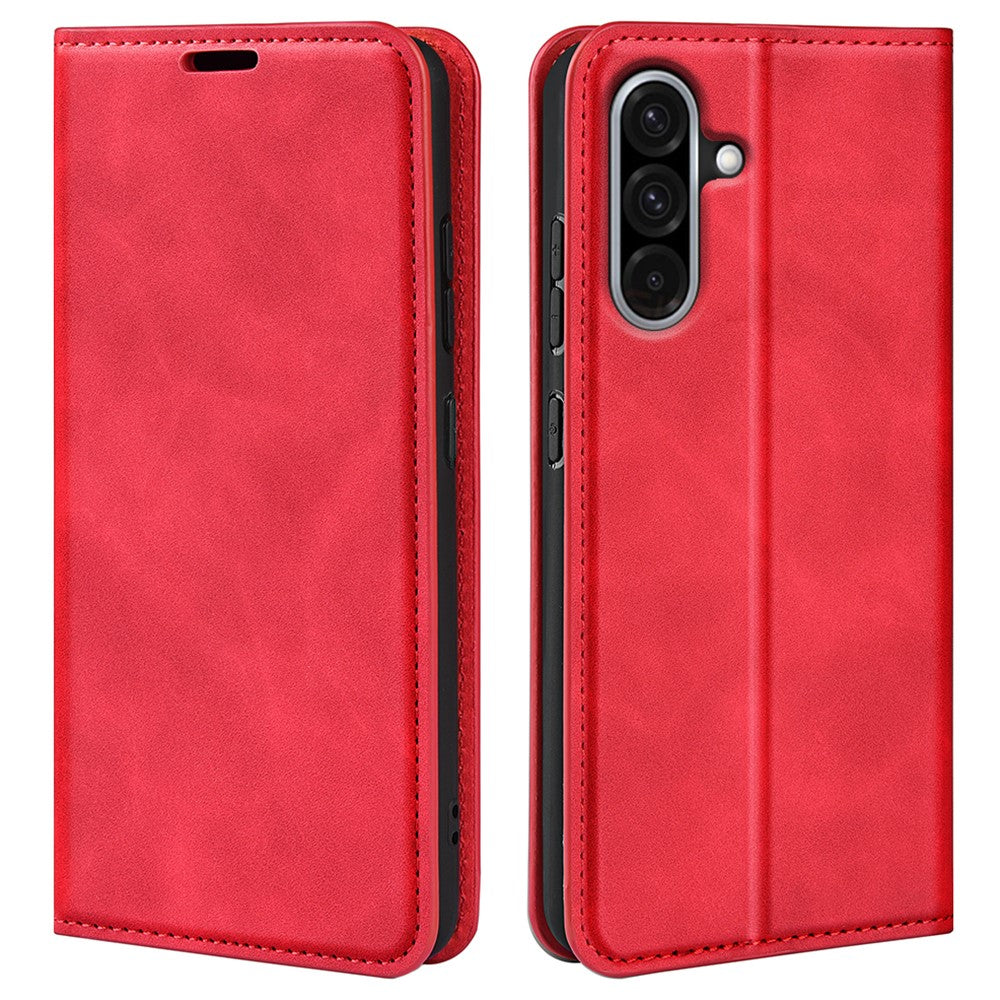 Samsung Galaxy A36 5G / A56 5G-skal i läder med plånbok och skin-touch-funktion.