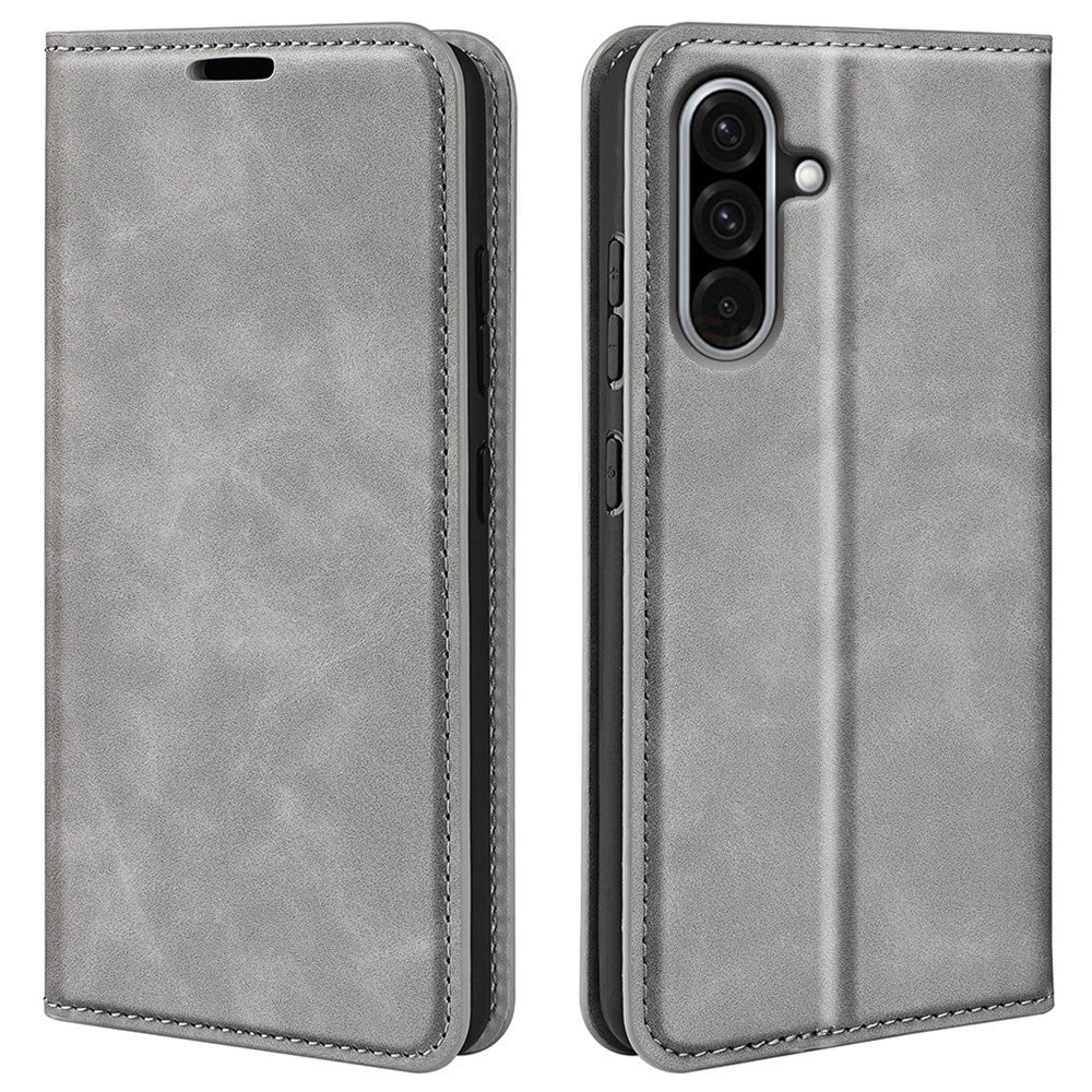 Samsung Galaxy A36 5G / A56 5G-skal i läder med plånbok och skin-touch-funktion.