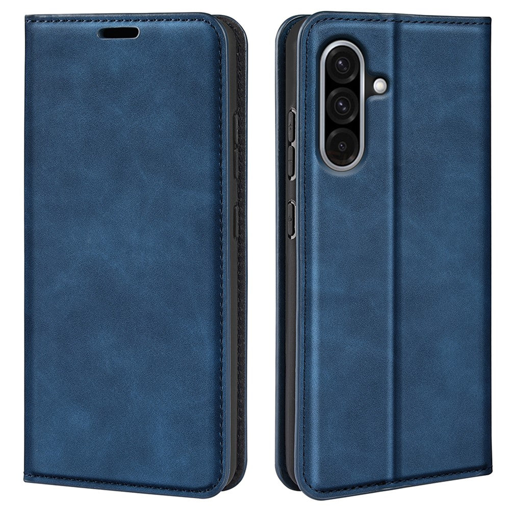 Samsung Galaxy A36 5G / A56 5G-skal i läder med plånbok och skin-touch-funktion.