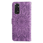 For Xiaomi Redmi Note 11 4G (Qualcomm) / Note 11S 4G PU Leather Sunflower Imprinted Case Magnetic Clasp Phone Stand Wallet Cover