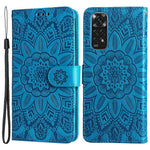 Xiaomi Redmi Note 11 4G (Qualcomm) / Note 11S 4G PU-läderskal med solrostryck, magnetiskt spänne, mobilstativ, plånboksfodral
