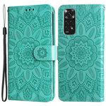 Xiaomi Redmi Note 11 4G (Qualcomm) / Note 11S 4G PU-läderskal med solrostryck, magnetiskt spänne, mobilstativ, plånboksfodral