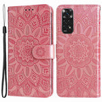 For Xiaomi Redmi Note 11 4G (Qualcomm) / Note 11S 4G PU Leather Sunflower Imprinted Case Magnetic Clasp Phone Stand Wallet Cover
