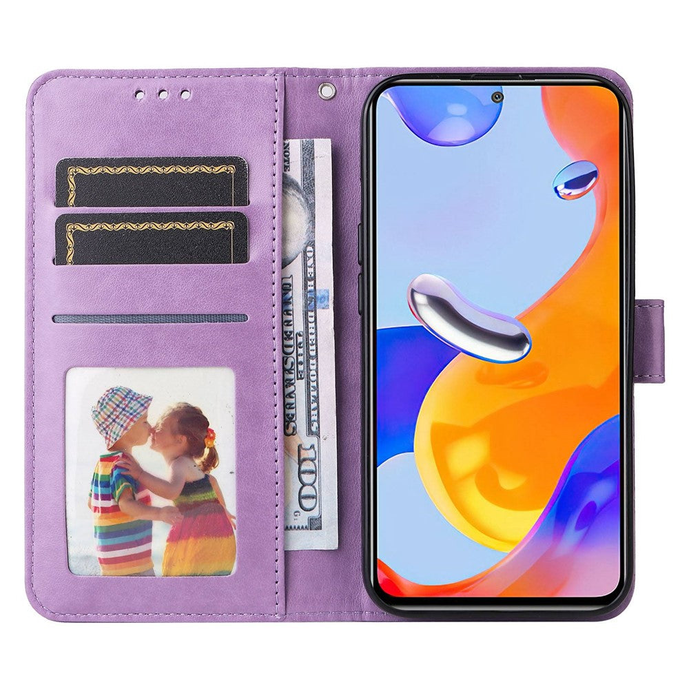 For Xiaomi Redmi Note 12 Pro 4G / 11 Pro 4G (MediaTek) / Note 11 Pro 5G (Qualcomm) / Note 11E Pro 5G Sunflower Imprinted PU Leather Stand Case Wallet Phone Cover with Strap