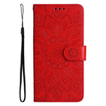 For Xiaomi 12 Lite 5G Imprinted Sunflower Pattern PU Leather Flip Stand Phone Case Wallet Protective Phone Cover with Strap