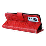For Xiaomi 12 Lite 5G Imprinted Sunflower Pattern PU Leather Flip Stand Phone Case Wallet Protective Phone Cover with Strap