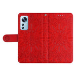 For Xiaomi 12 Lite 5G Imprinted Sunflower Pattern PU Leather Flip Stand Phone Case Wallet Protective Phone Cover with Strap