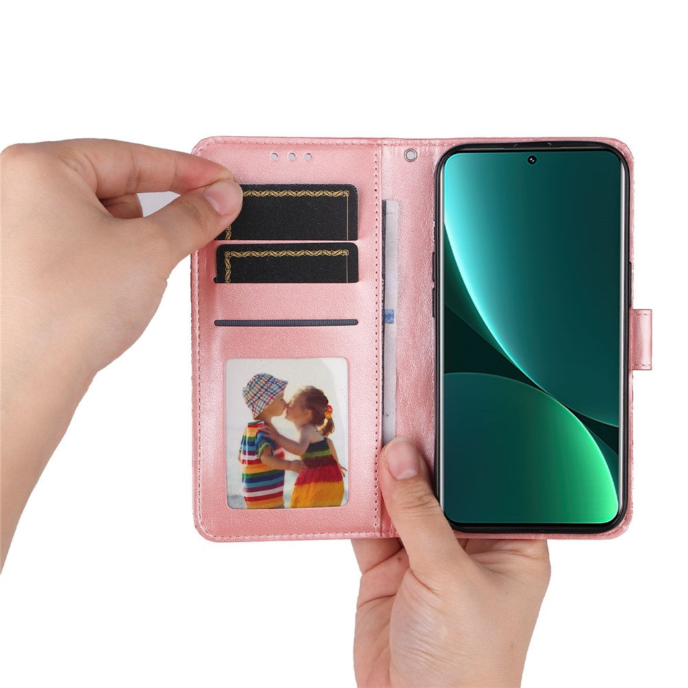 Xiaomi 12 Pro 5G / 12 Pro (Dimensity) 5G / 12S Pro 5G Reptåligt PU-läderfodral med solrosmotiv, plånbok och skyddande design.