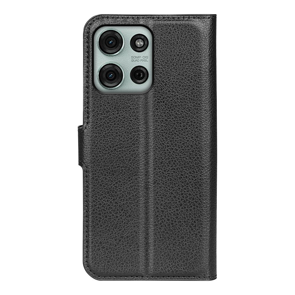 Til Motorola Moto G75 5G Cover Litchi Tekstur Stødsikkert Læder Pung Telefoncover