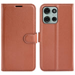 Til Motorola Moto G75 5G Cover Litchi Tekstur Stødsikkert Læder Pung Telefoncover