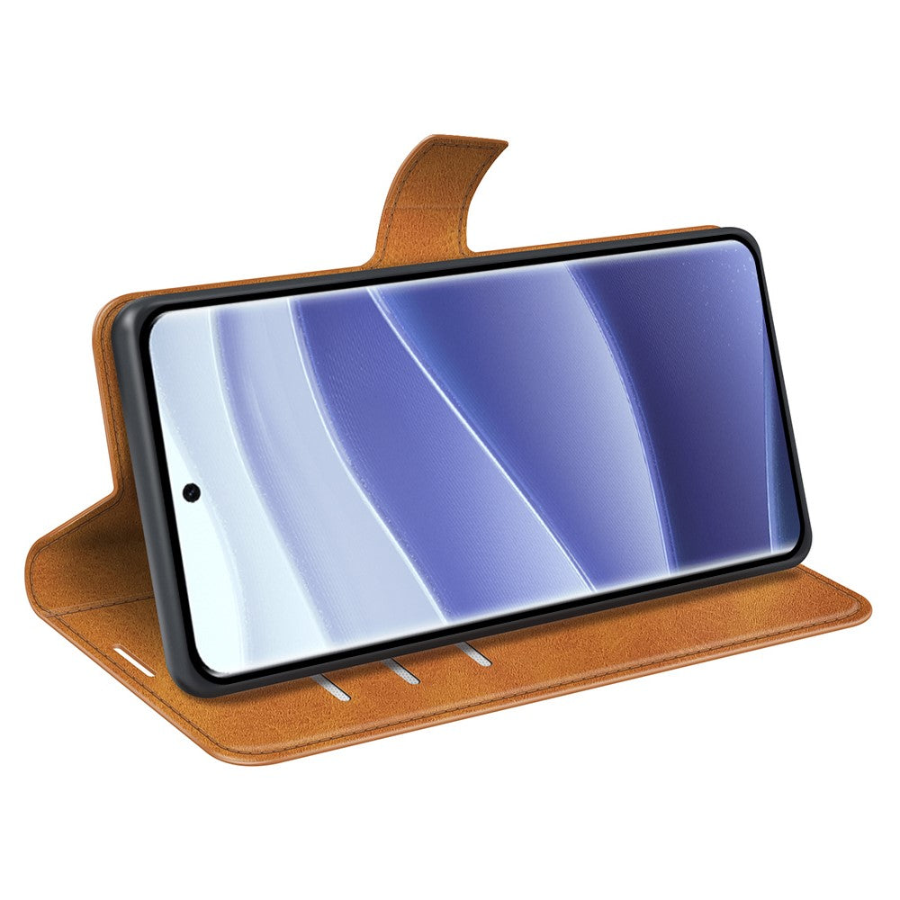 For Xiaomi Redmi Note 14 Pro 5G / Poco X7 5G Stand Case Anti-Scratch Calf Texture Leather Phone Cover