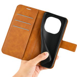 For Xiaomi Redmi Note 14 Pro 5G / Poco X7 5G Stand Case Anti-Scratch Calf Texture Leather Phone Cover