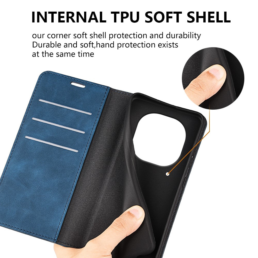 For Xiaomi Redmi Note 14 Pro 5G / Poco X7 5G Case Skin-Touch Leather Wallet Phone Cover