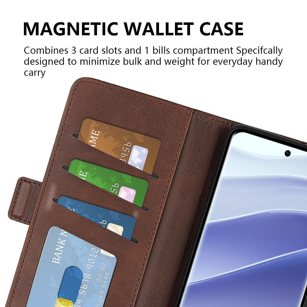 For Xiaomi Redmi Note 14 Pro 5G / Poco X7 5G Stand Case Calf Texture Leather Wallet Phone Cover