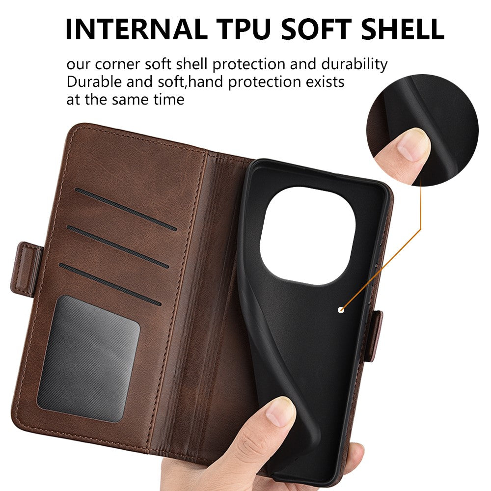 For Xiaomi Redmi Note 14 Pro 5G / Poco X7 5G Stand Case Calf Texture Leather Wallet Phone Cover