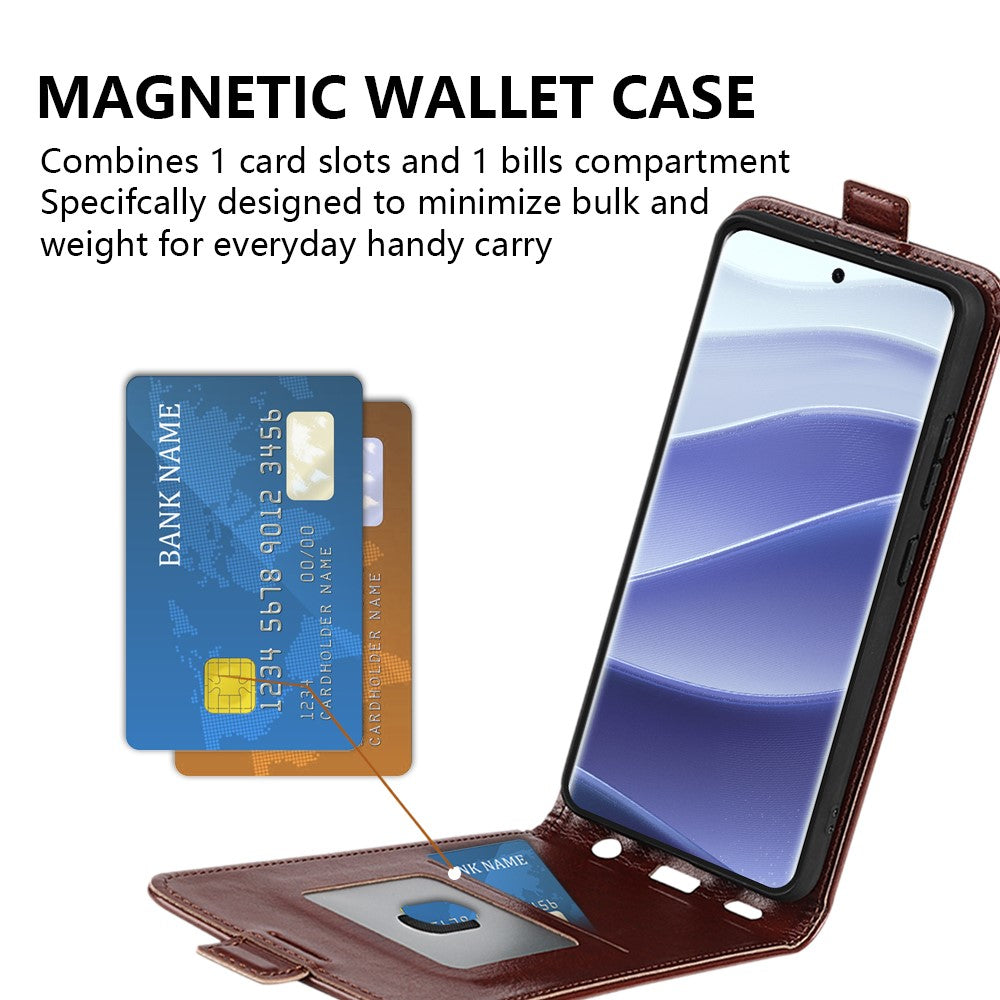 For Xiaomi Redmi Note 14 Pro 5G / Poco X7 5G Case with Card Slots Vertical Flip Leather Phone Cover