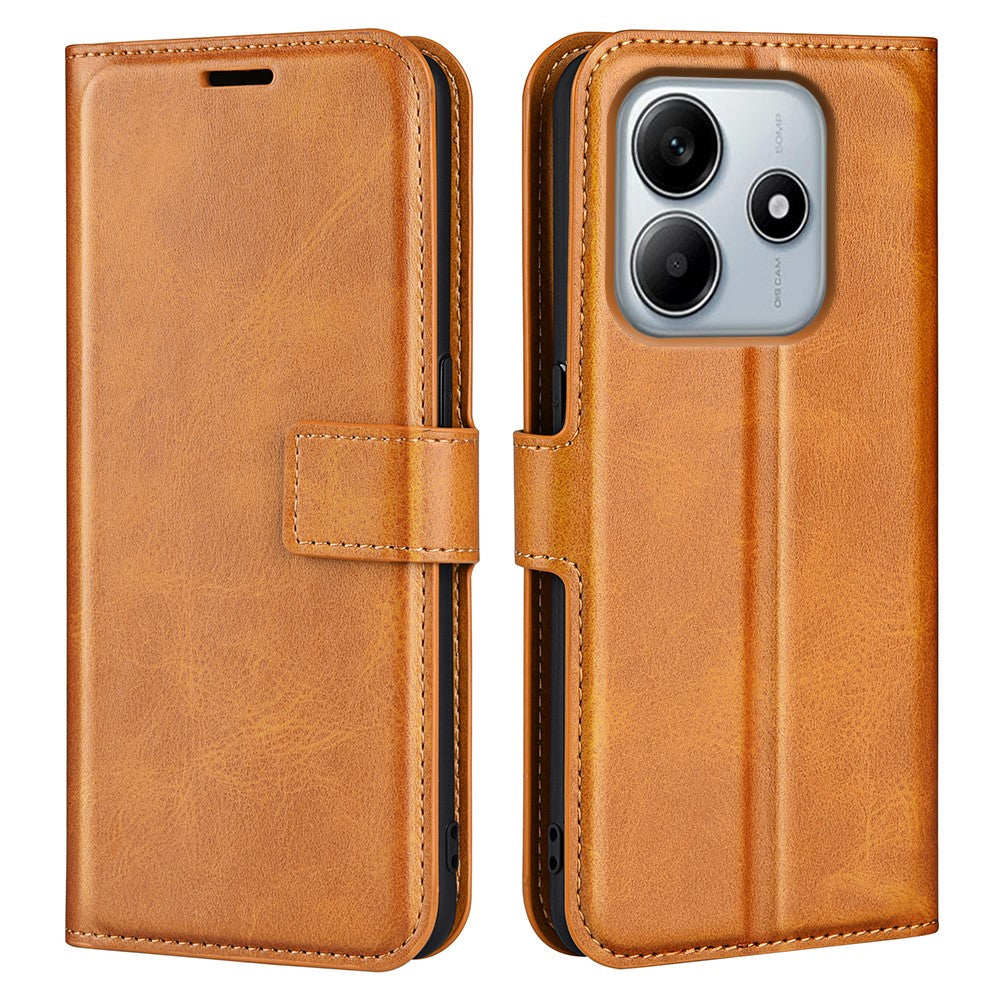 For Xiaomi Redmi Note 14 5G Stand Case Anti-Scratch Calf Texture Leather Phone Cover