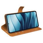 For Xiaomi Redmi Note 14 5G Stand Case Anti-Scratch Calf Texture Leather Phone Cover