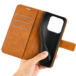 For Xiaomi Redmi Note 14 5G Stand Case Anti-Scratch Calf Texture Leather Phone Cover