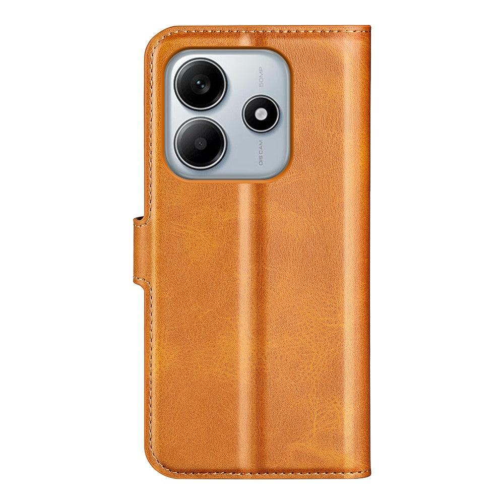 For Xiaomi Redmi Note 14 5G Stand Case Anti-Scratch Calf Texture Leather Phone Cover