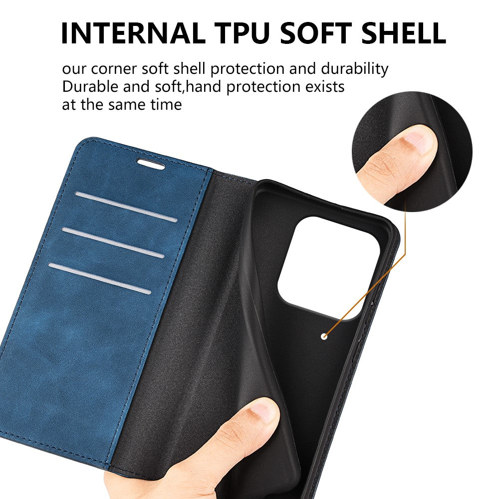 For Xiaomi Redmi Note 14 5G Case Skin-Touch Leather Wallet Phone Cover