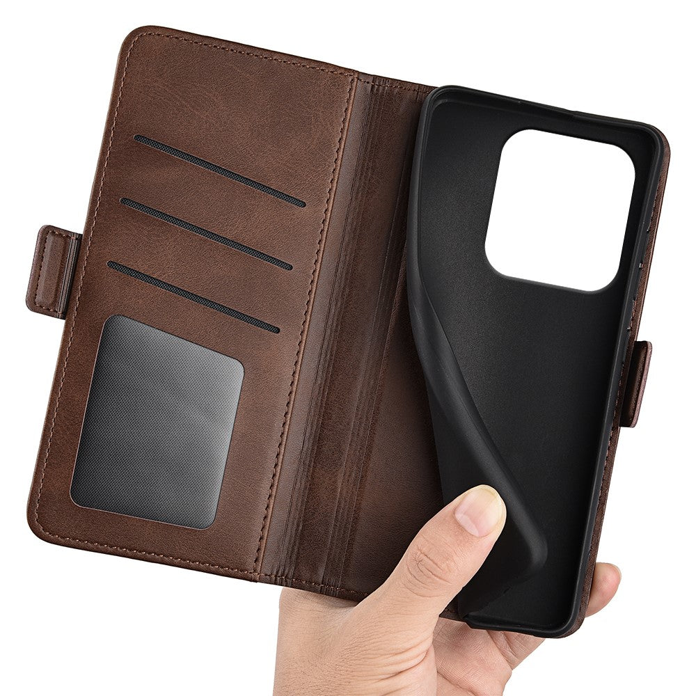 For Xiaomi Redmi Note 14 5G Stand Case Calf Texture Leather Wallet Phone Cover