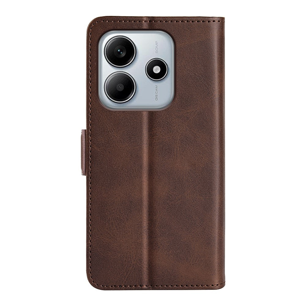 For Xiaomi Redmi Note 14 5G Stand Case Calf Texture Leather Wallet Phone Cover