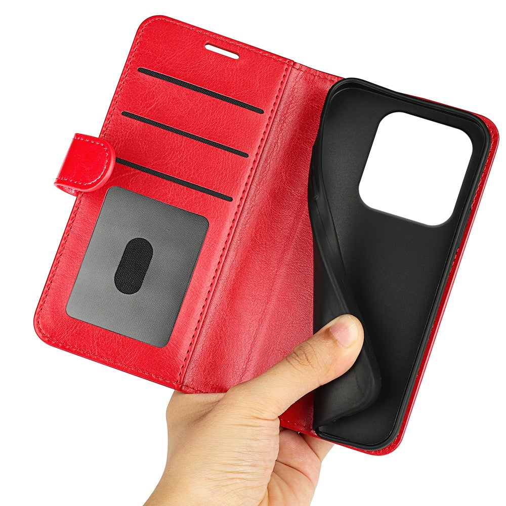 For Xiaomi Redmi Note 14 5G Wallet Case Crazy Horse Texture Stand Leather Phone Cover