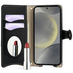 For Samsung Galaxy S25 Leather Case Wallet Stand Cover Irregular Tail Style with Chain Strap