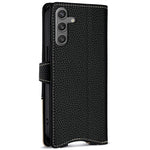 For Samsung Galaxy S25 Leather Case Wallet Stand Cover Irregular Tail Style with Chain Strap