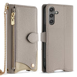 For Samsung Galaxy S25 Leather Case Wallet Stand Cover Irregular Tail Style with Chain Strap