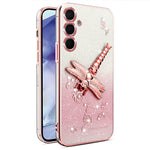 KADEM Til Samsung Galaxy S25+ Cover Guldsmed Kickstand TPU Blomster Glitter Telefoncover